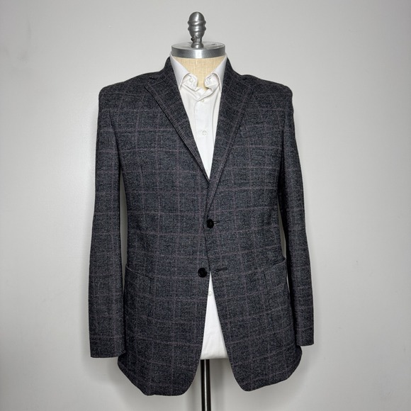 Joseph Abboud Men's 44L Gray Cotton Sport Coat Blazer Jacket 2-Button - Picture 1 of 11